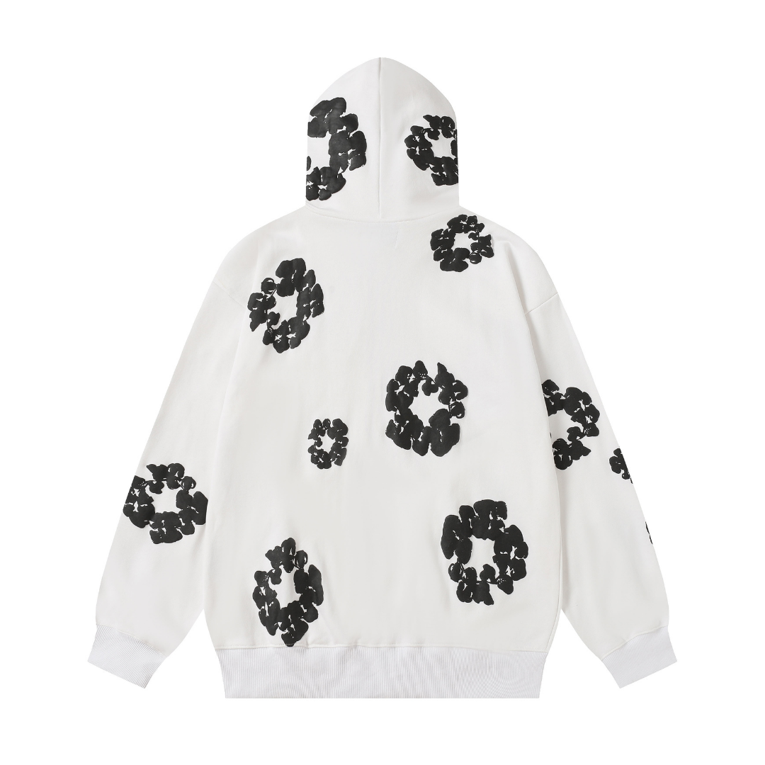 Sweat à capuche zippé en denim