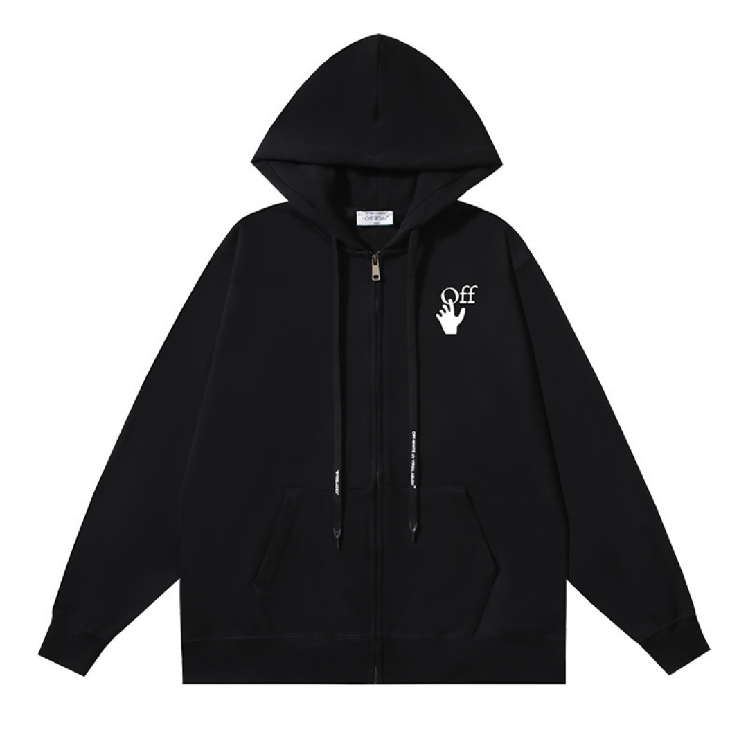 Sweat à capuche zippé Off-W Monogram
