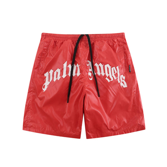 Short de bain rouge palmier