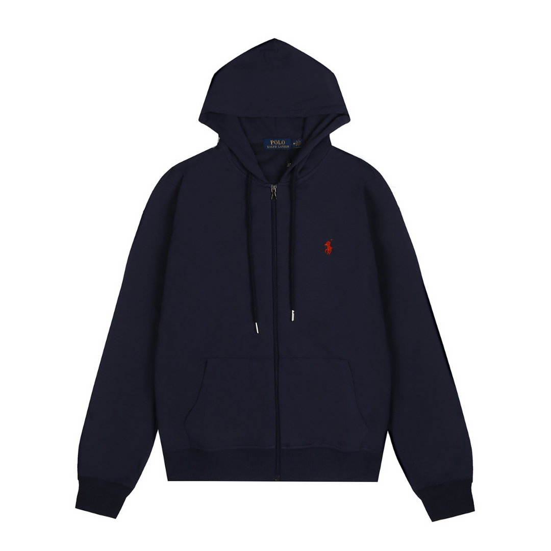 Polo Navy Zip Hoodie