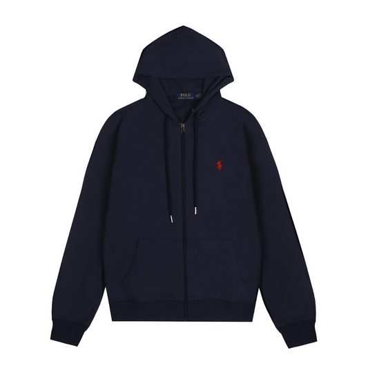 Polo Navy Zip Hoodie