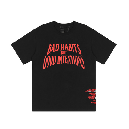 T-shirt Vlone « Mauvaises habitudes, bonnes intentions »