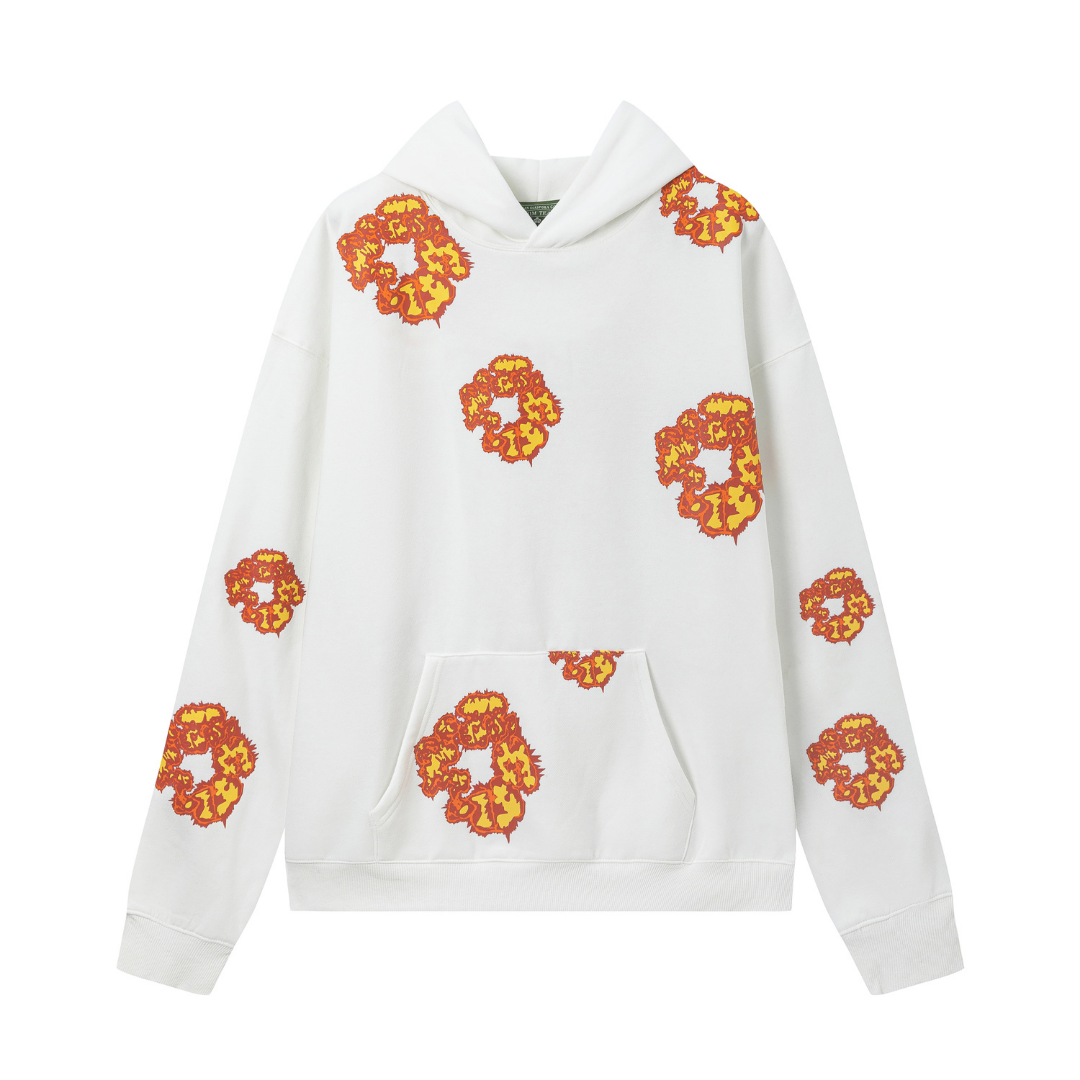 Survêtement en denim blanc et orange