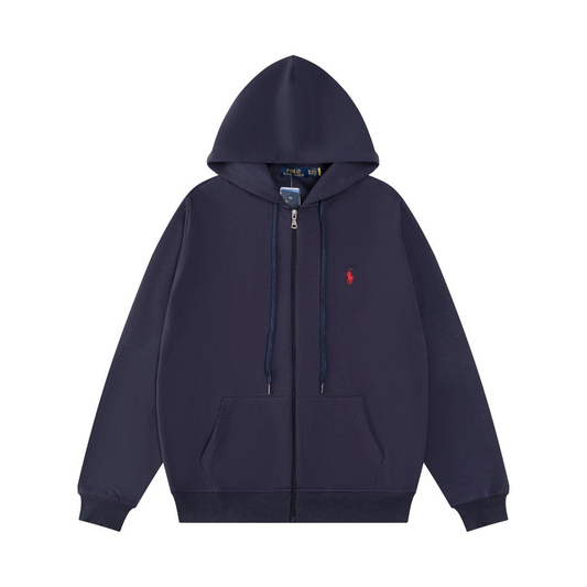 Polo Navy Red Zip Hoodie