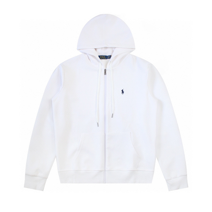 Sweat à capuche zippé Polo blanc
