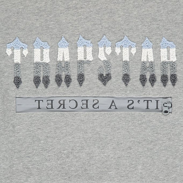 Survêtement à capuche Trapstar Chenille Decoded 2.0 - Gris / Bleu glacier