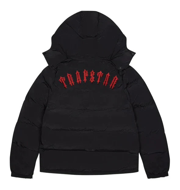 Doudoune à capuche amovible Trapstar Irongate - Noir / Infrarouge