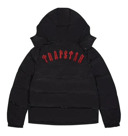 Doudoune à capuche amovible Trapstar Irongate - Noir / Infrarouge