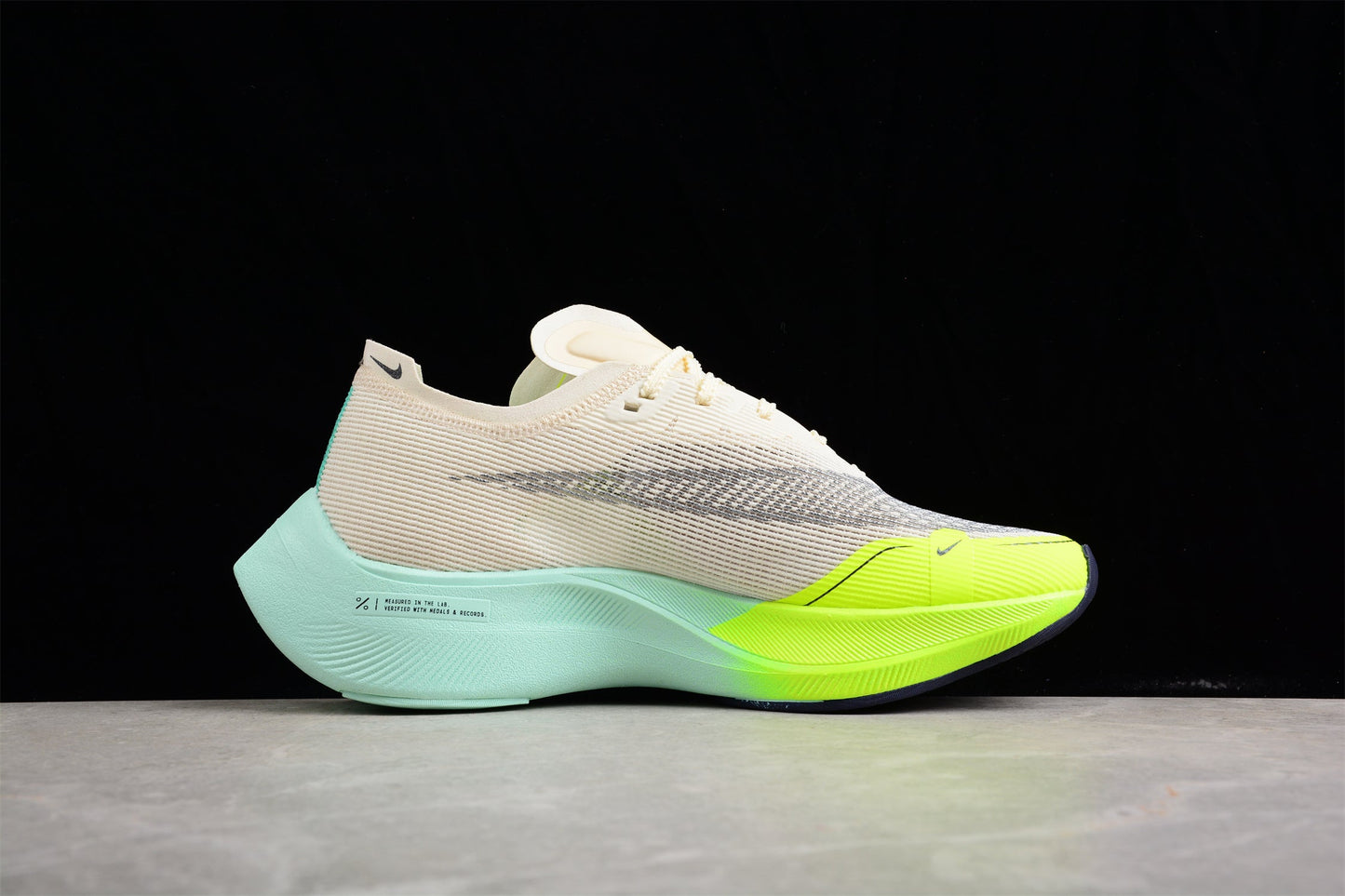 ZoomX Vaporfly NEXT% 2 Crème, Vert néon et Turquoise 