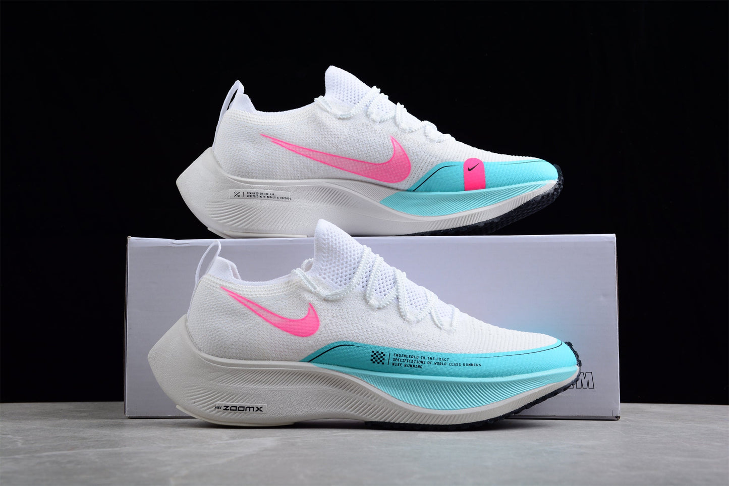 ZoomX Vaporfly NEXT% 2 Blanc, Rose et Turquoise