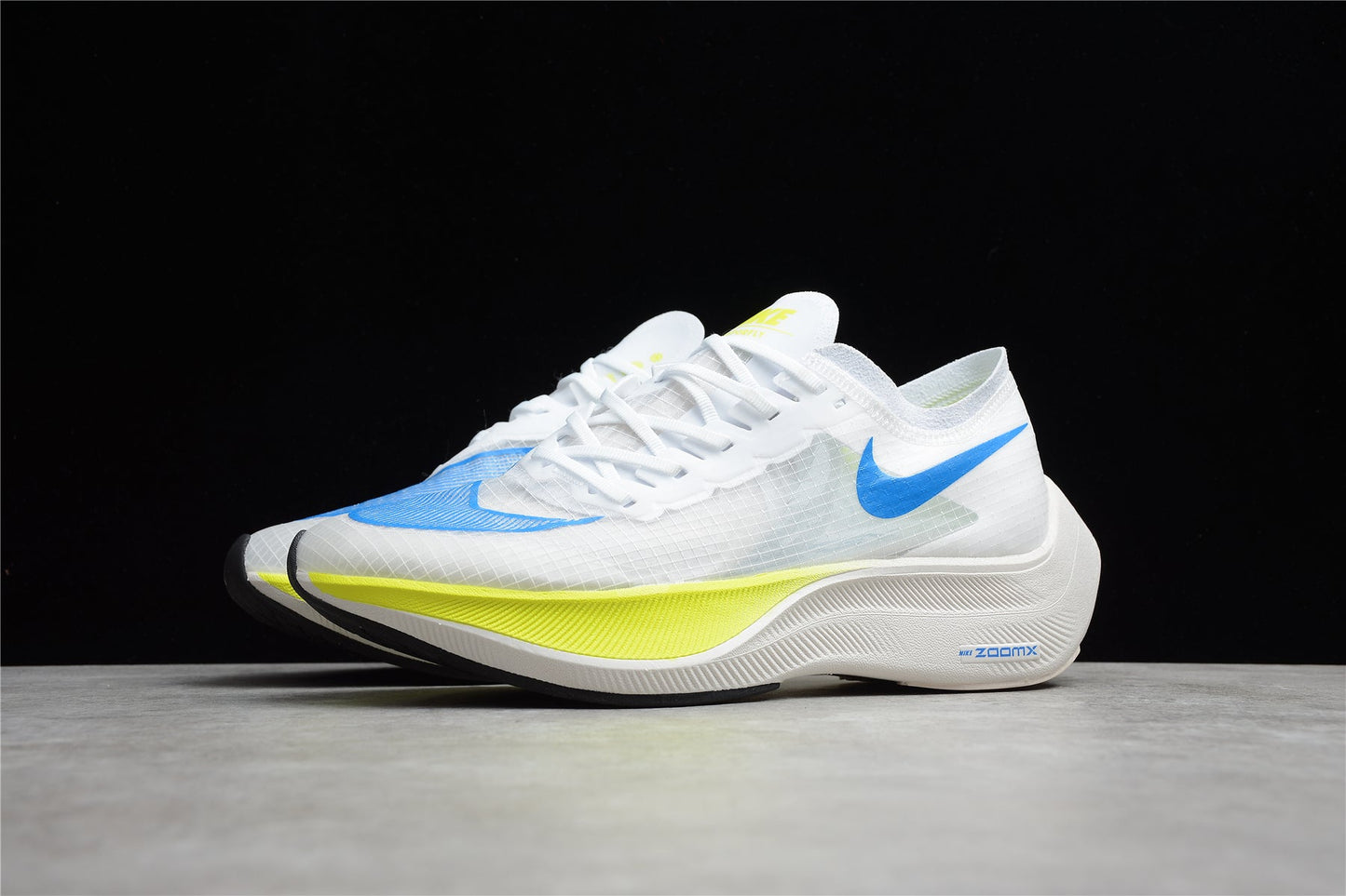 ZoomX Vaporfly NEXT% 2 Blanc, Bleu et Jaune
